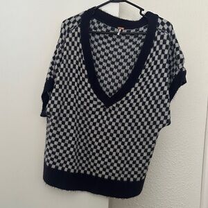 FP Movement by Free People Black and White V-Neck Sweater